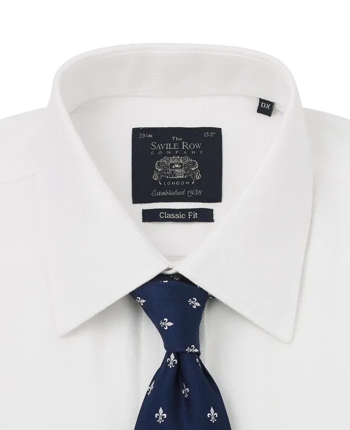 Savile Row Company White Wide Herringbone Classic Fit NonIron Formal Shirt 8211 Double Cuff Men NonIron Shirts Savile Row Company White Wide Herringbone Classic Fit NonIron Formal Shirt 8211 Double Cuff Men NonIron Shirts