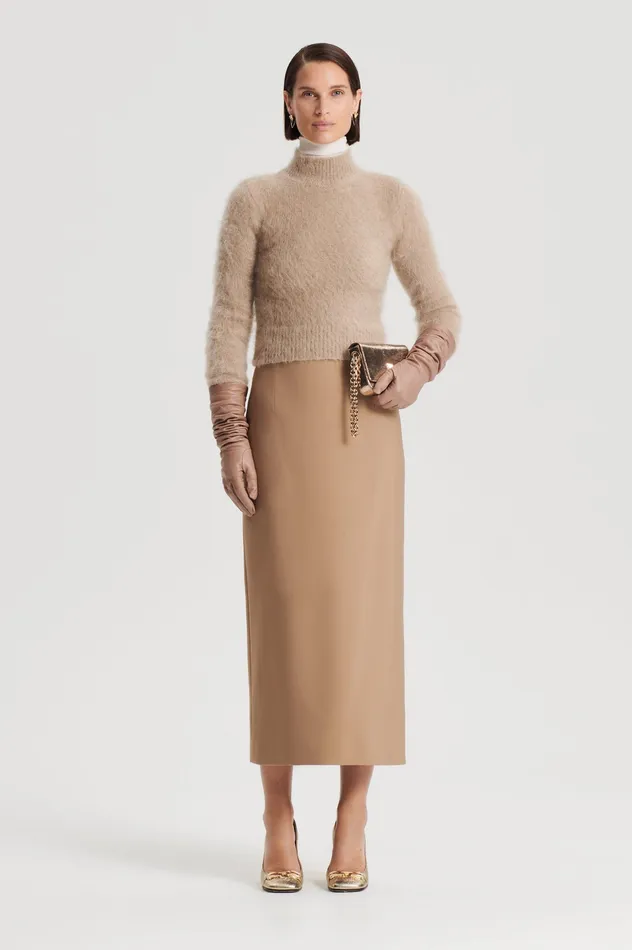 Scanlan Theodore BRUSHED MOHAIR SLIM SWEATER NOUGAT Women Knitwear