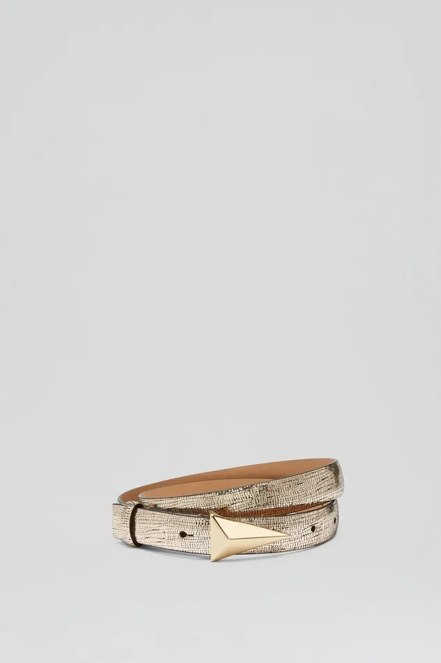Scanlan Theodore METALLIC TRIANGLE TRIM BELT 2 GOLD Women Belts Scanlan Theodore METALLIC TRIANGLE TRIM BELT 2 GOLD Women Belts