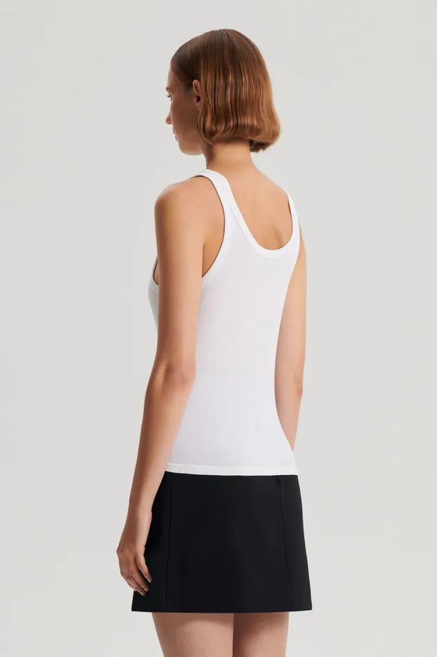 Scanlan Theodore SILK COTTON SINGLET WHITE Women Tops