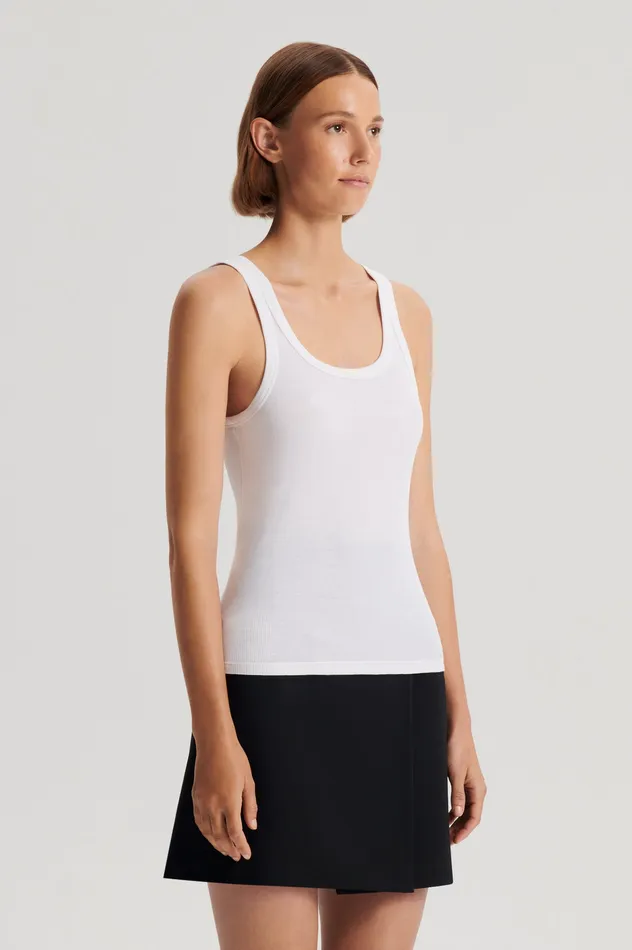 Scanlan Theodore SILK COTTON SINGLET WHITE Women Tops