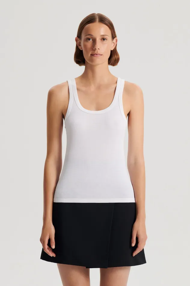 Scanlan Theodore SILK COTTON SINGLET WHITE Women Tops