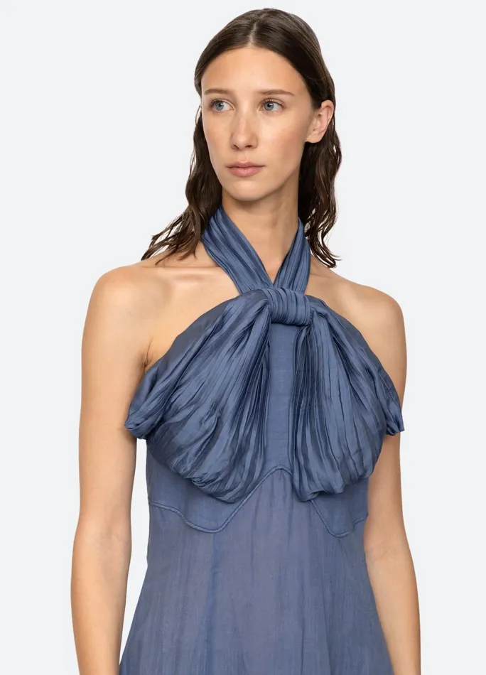 Sea New York Dresses Risa Halter Dress Blue 8211 Women