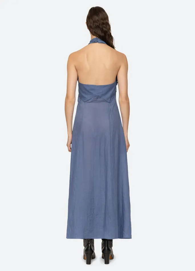 Sea New York Dresses Risa Halter Dress Blue 8211 Women