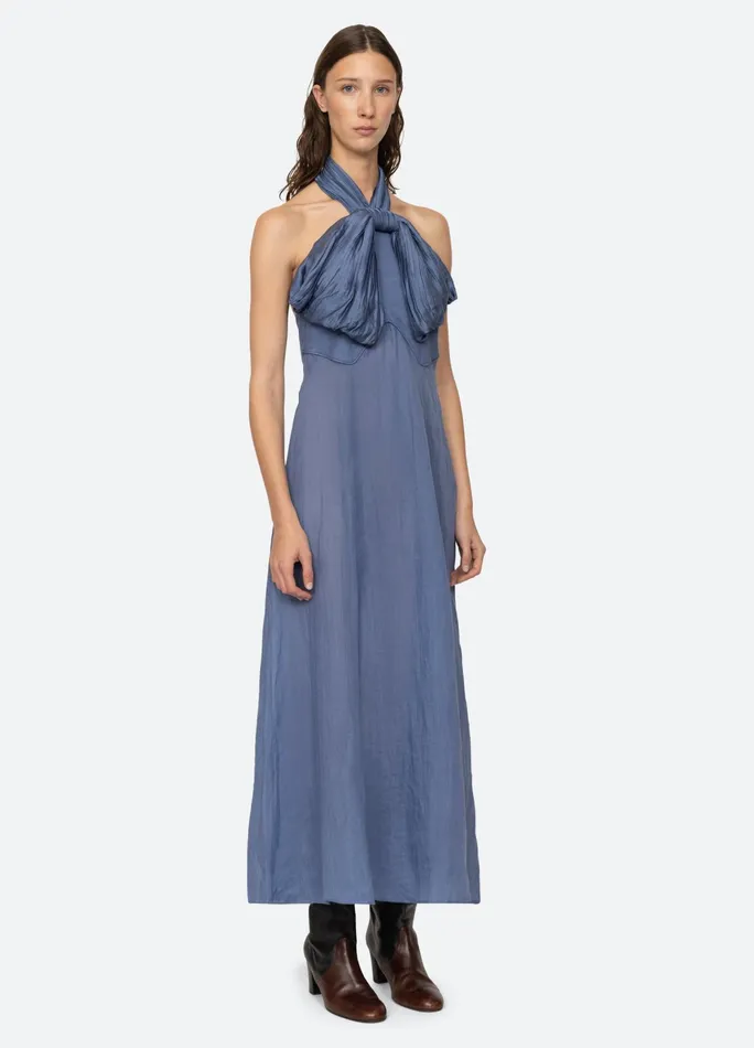 Sea New York Dresses Risa Halter Dress Blue 8211 Women