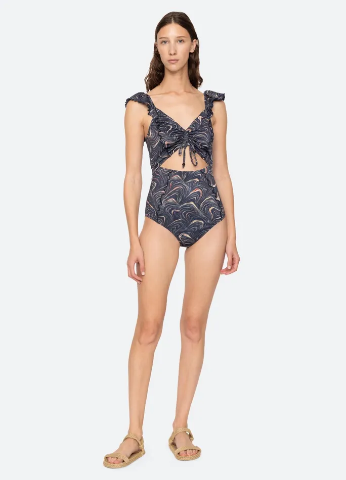 Sea New York Swimwear Amara Cutout One Piece Navy 8211 Women