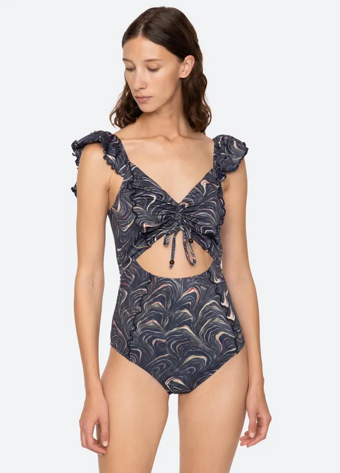 Sea New York Swimwear Amara Cutout One Piece Navy 8211 Women