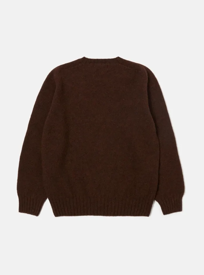 Seamless Crew In Coffee Supersoft Knit Men Universal Works Knitwear
