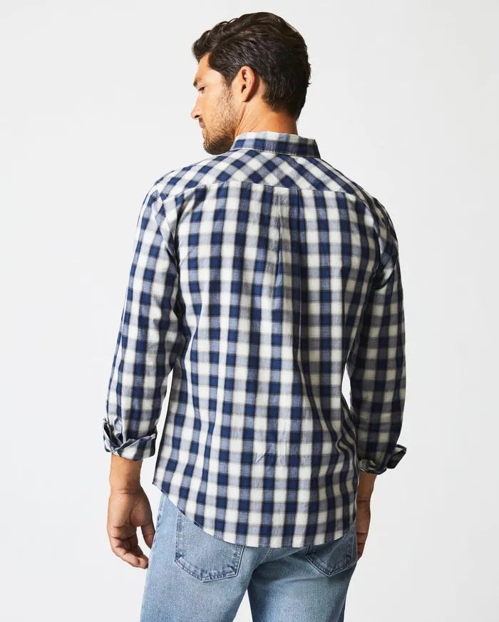Shirting Men Billy Reid Shadow Plaid Tuscumbia Shirt Hidden Bd Bluenatural