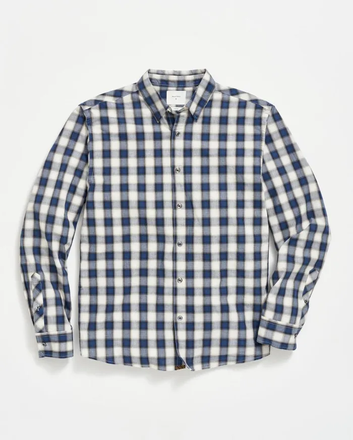Shirting Men Billy Reid Shadow Plaid Tuscumbia Shirt Hidden Bd Bluenatural