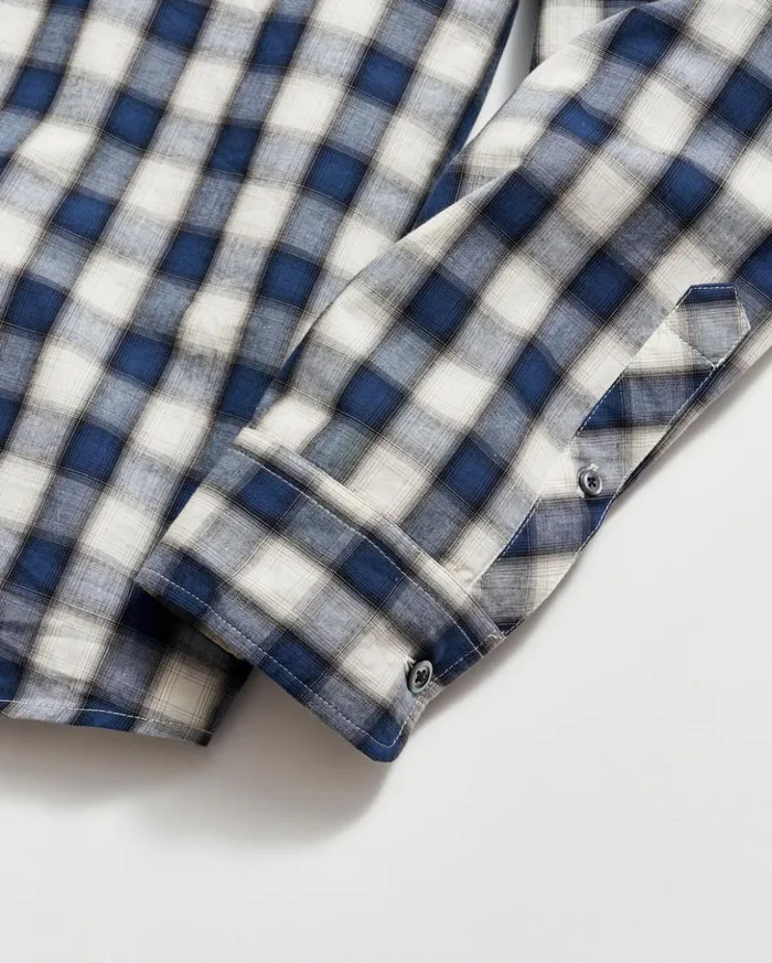 Shirting Men Billy Reid Shadow Plaid Tuscumbia Shirt Hidden Bd Bluenatural