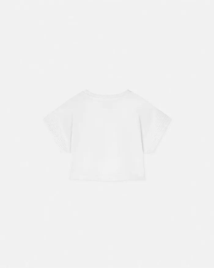 Shirts and Tshirts Kids Versace Crystal Medusa Crop TShirt Whitesilver