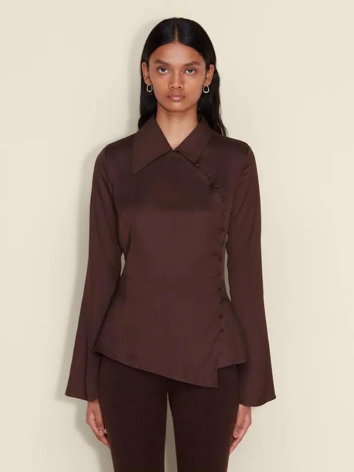 Shirts and Tops Women Holzweiler Bello Blouse Dk Brown