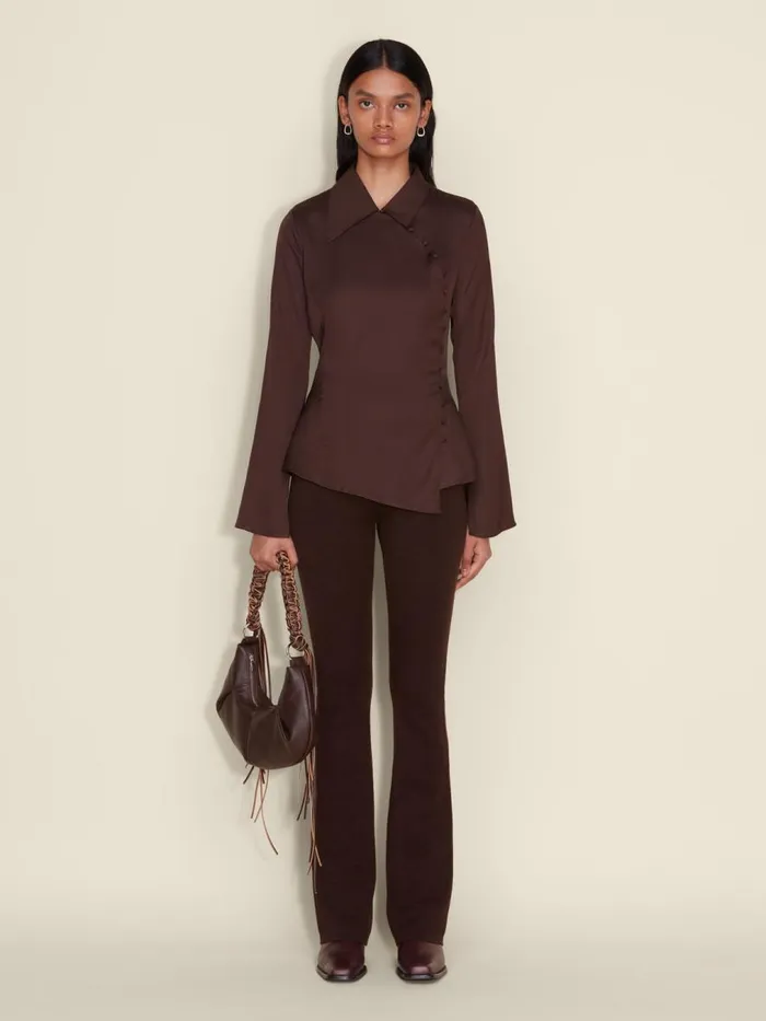 Shirts and Tops Women Holzweiler Bello Blouse Dk Brown