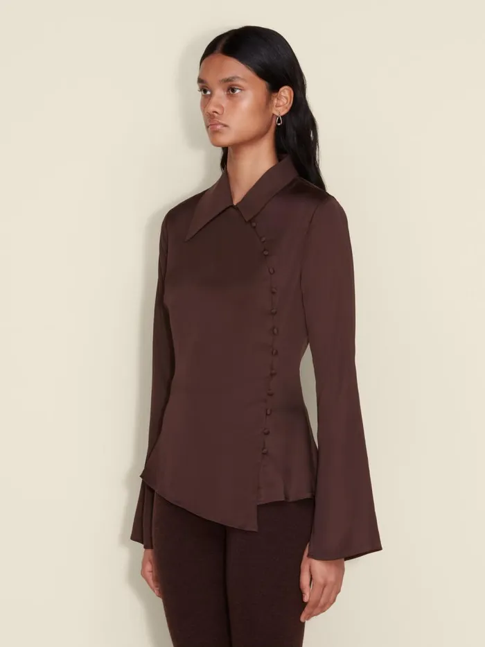 Shirts and Tops Women Holzweiler Bello Blouse Dk Brown