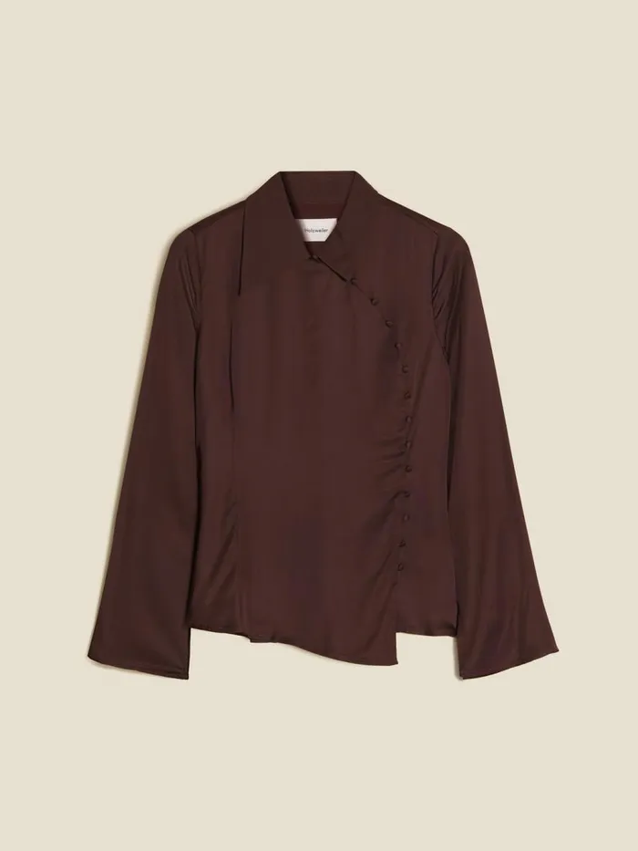 Shirts and Tops Women Holzweiler Bello Blouse Dk Brown