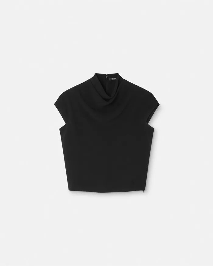 Shirts and Tops Women Versace Cady DrapedNeck Top Black