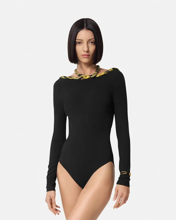 Shirts and Tops Women Versace La Coupe Des Dieux Bodysuit Black