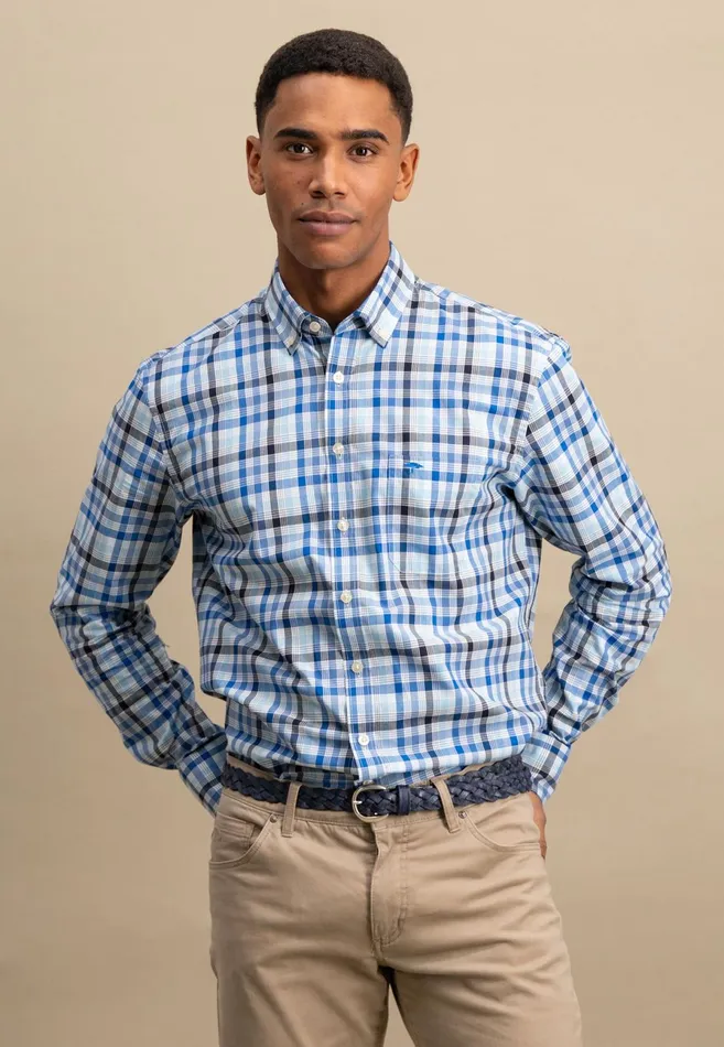 Shirts Men FYNCHHATTON Checked Shirt Made Of Fine Cotton Navyturf Greenpoppy Red Shirts Men FYNCHHATTON Checked Shirt Made Of Fine Cotton Navyturf Greenpoppy Red