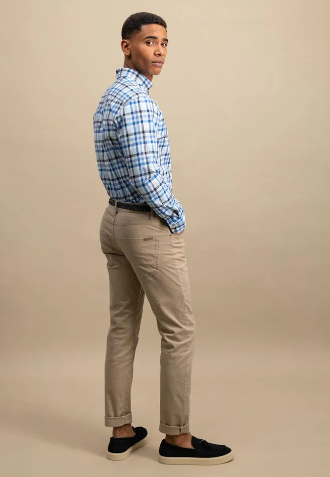 Shirts Men FYNCHHATTON Checked Shirt Made Of Fine Cotton Navyturf Greenpoppy Red