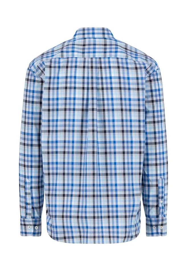 Shirts Men FYNCHHATTON Checked Shirt Made Of Fine Cotton Navyturf Greenpoppy Red