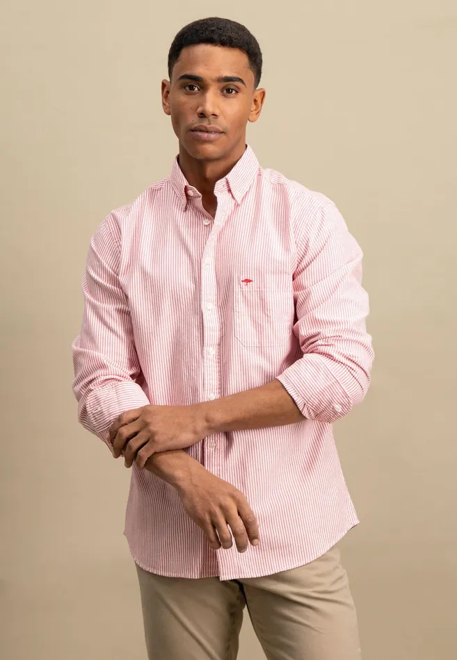 Shirts Men FYNCHHATTON Shirt In The Filigree Strip Look And Buttondown Collar Poppy Rednavyturf Green Shirts Men FYNCHHATTON Shirt In The Filigree Strip Look And Buttondown Collar Poppy Rednavyturf Green