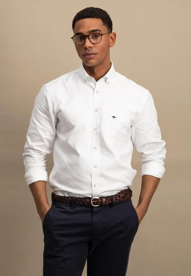 Shirts Men FYNCHHATTON Soft Oxford Shirt Made Of Cotton Light Blue Stripelight Bluenavywhitelight Blue Checkpinkpink Stripe