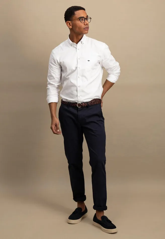 Shirts Men FYNCHHATTON Soft Oxford Shirt Made Of Cotton Light Blue Stripelight Bluenavywhitelight Blue Checkpinkpink Stripe