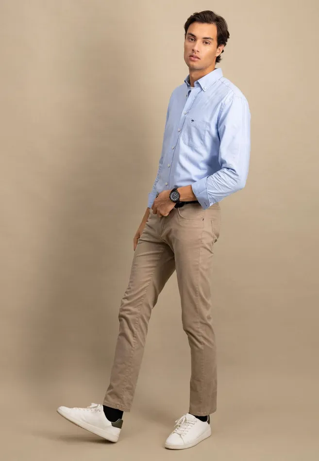 Shirts Men FYNCHHATTON Soft Oxford Shirt Made Of Cotton Light Blue Stripelight Bluenavywhitelight Blue Checkpinkpink Stripe