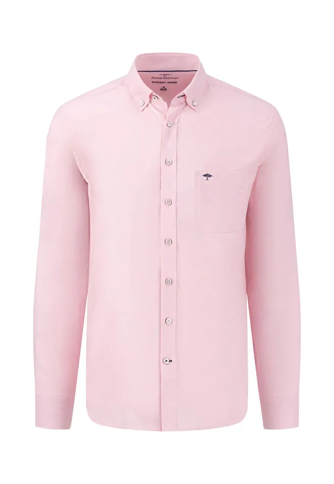 Shirts Men FYNCHHATTON Soft Oxford Shirt Made Of Cotton Light Blue Stripelight Bluenavywhitelight Blue Checkpinkpink Stripe