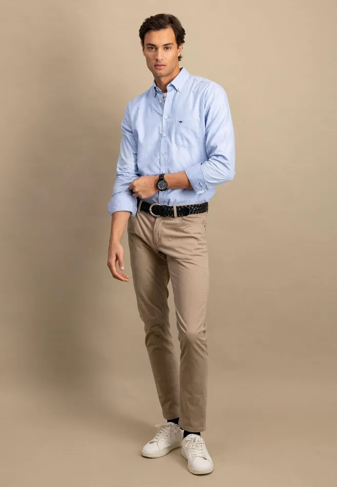 Shirts Men FYNCHHATTON Soft Oxford Shirt Made Of Cotton Light Blue Stripelight Bluenavywhitelight Blue Checkpinkpink Stripe