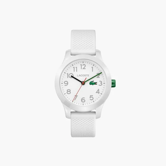Shoes and Accessories Kids Lacoste Kid039s L1212 Watch With White Silicone Strap White 000