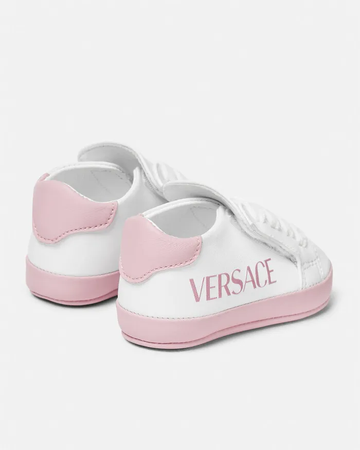 Shoes and First Steps Kids Versace Logo Baby Sneakers Pinkwhite