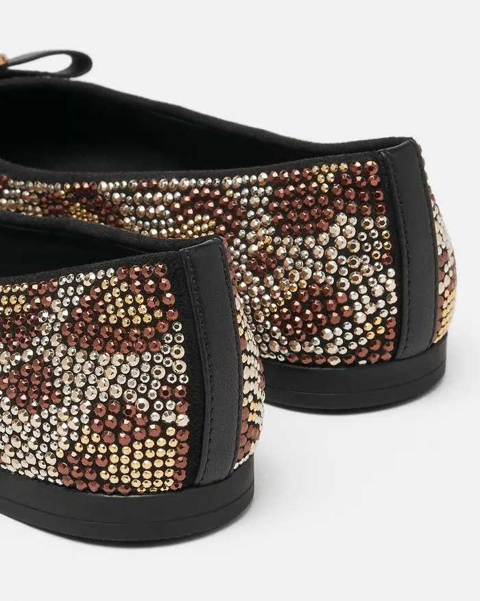 Shoes Kids Versace Crystal Leopard Ballerinas Animalier