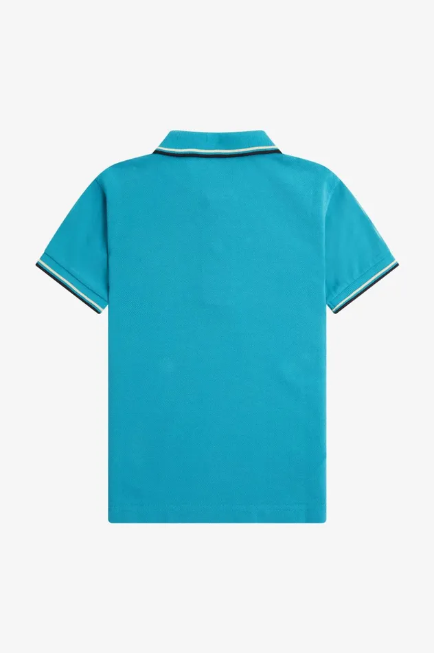Shop The ShirtKids Twin Tipped Shirt Cyber Blueice Creamblack Fred Perry Kids