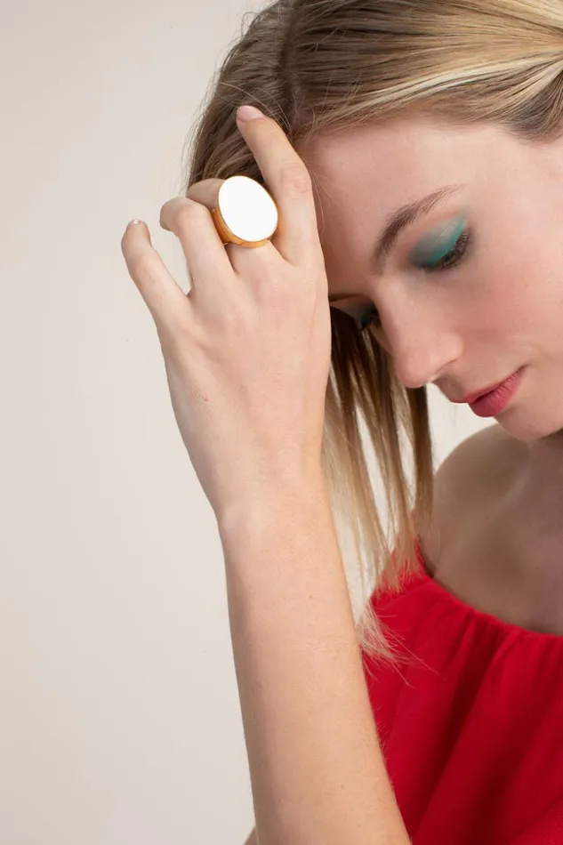 SHOP Trina Turk JEWELRY KJL ENAMEL KIDNEY ADJUSTABLE RING