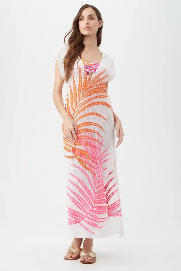 SHOP Trina Turk MATCHING SWIM SETS WOMEN039S SHEER TROPICS VNECK SLEEVELESS MAXI DRESS SWIM COVERUP