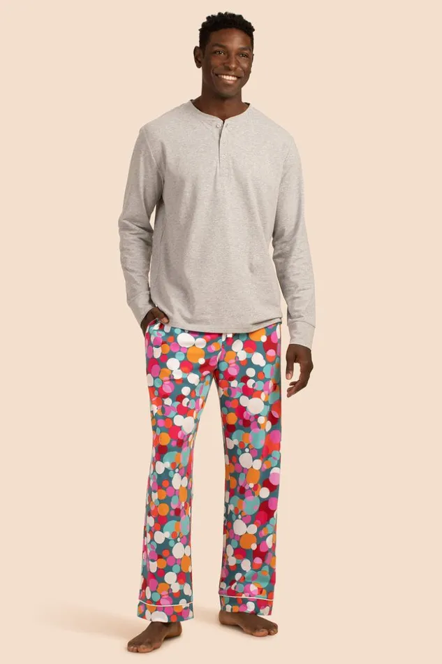 SHOP Trina Turk MEN039S SLEEPWEAR BUBBLE DOTS MEN039S LONG SLEEVE HENLEY LONG PANT PJ SET SHOP Trina Turk MEN039S SLEEPWEAR BUBBLE DOTS MEN039S LONG SLEEVE HENLEY LONG PANT PJ SET
