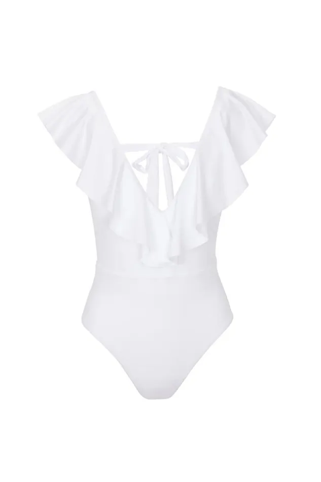 SHOP Trina Turk ONE PIECE SWIMWEAR WOMEN039S MONACO RUFFLE PLUNGE ONE PIECE SWIMSUIT