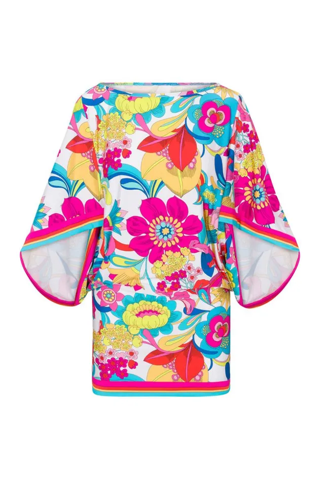 SHOP Trina Turk SWIM COVER UPS WOMEN039S FONTAINE BOATNECK TUNIC SWIM COVERUP DRESS