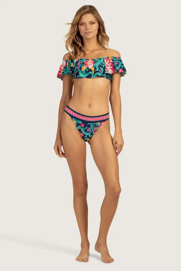 SHOP Trina Turk SWIM TOPS INDIA GARDEN OFF THE SHOULDER BANDEAU TOP