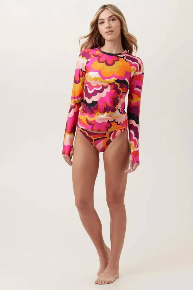 SHOP Trina Turk SWIM TOPS WOMEN039S FAN LONG SLEEVE CREWNECK SWIM TEE