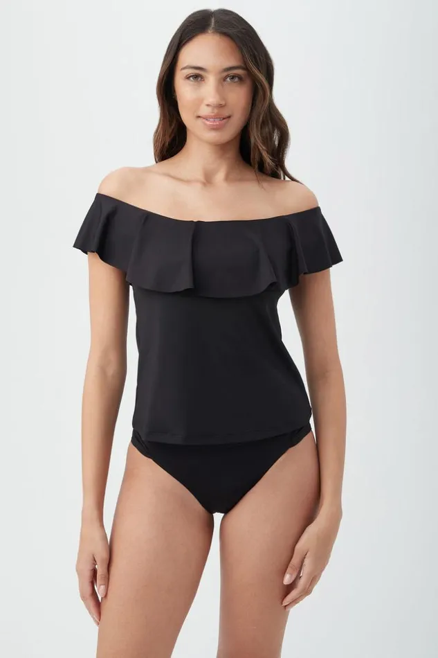 SHOP Trina Turk SWIM TOPS WOMEN039S MONACO OFF THE SHOULDER RUFFLE TANKINI SWIM TOP