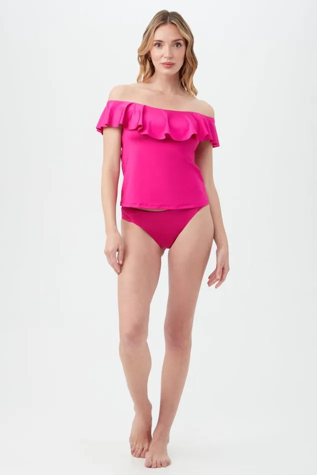 SHOP Trina Turk SWIM TOPS WOMEN039S MONACO OFF THE SHOULDER RUFFLE TANKINI SWIM TOP