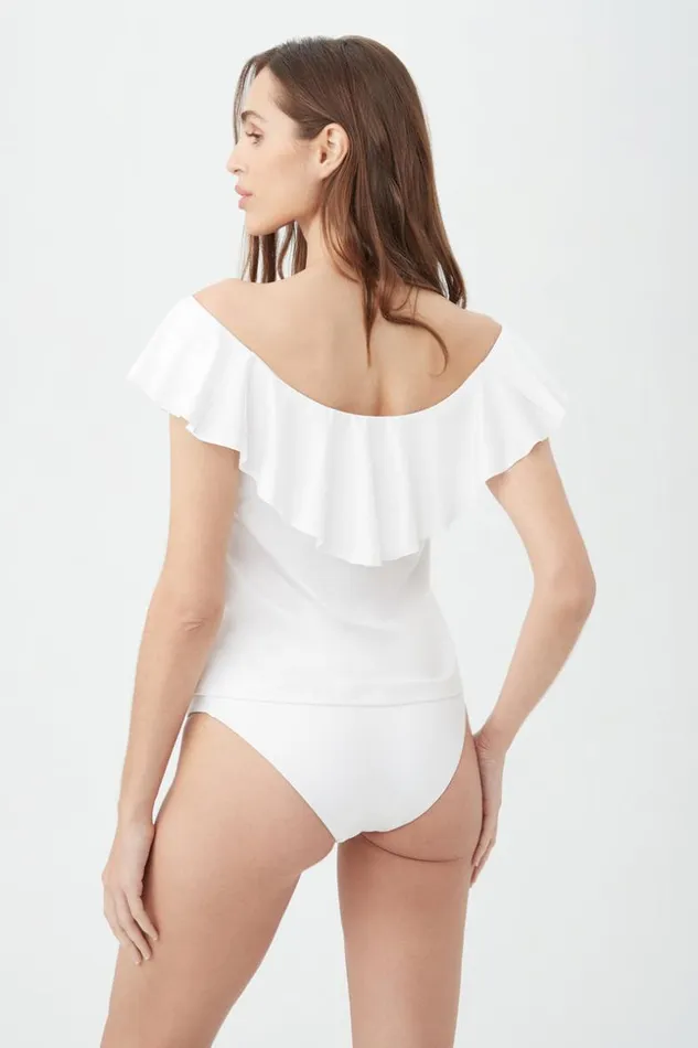 SHOP Trina Turk SWIM TOPS WOMEN039S MONACO OFF THE SHOULDER RUFFLE TANKINI SWIM TOP