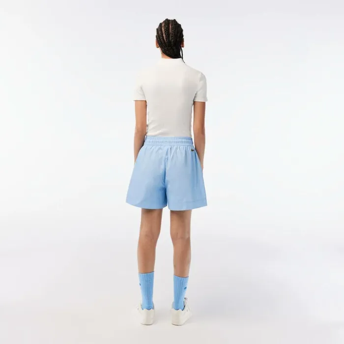 Shorts and Skirts Women Lacoste Womens Monogram Print Shorts Pastel Blue Hbp