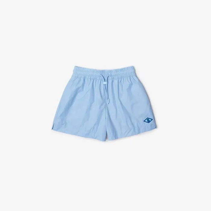 Shorts and Skirts Women Lacoste Womens Monogram Print Shorts Pastel Blue Hbp