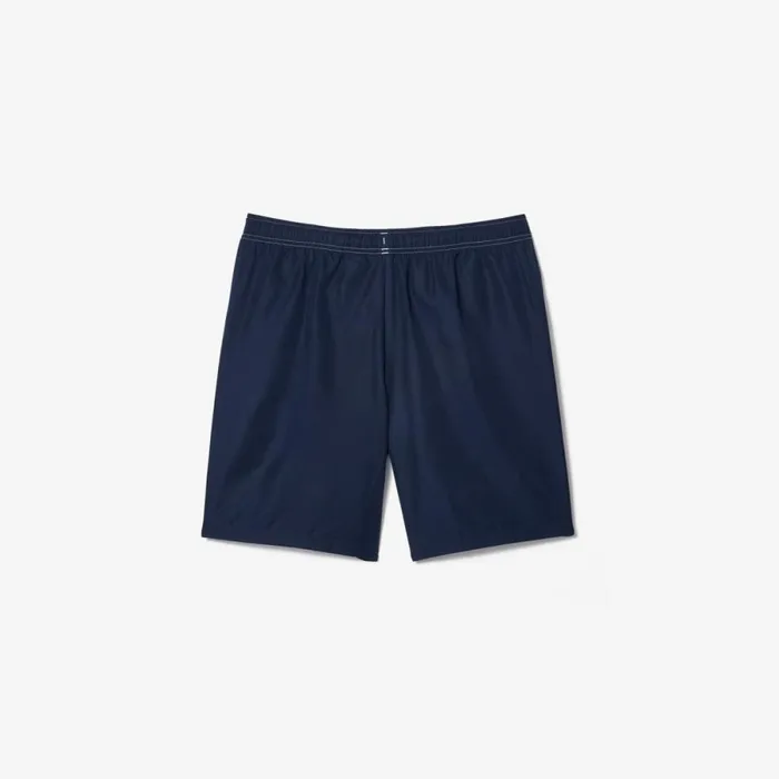 Shorts and Swim Men Lacoste Men039s Logo Stripe Tennis Shorts Light Blue Navy Blue X1j