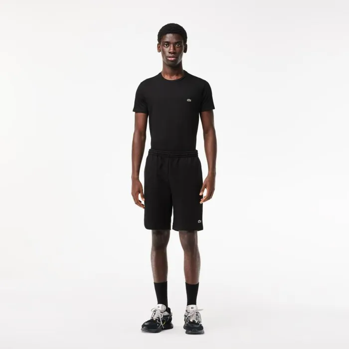 Shorts and Swim Men Lacoste Men039s Regular Fit Fleece Shorts Black 031