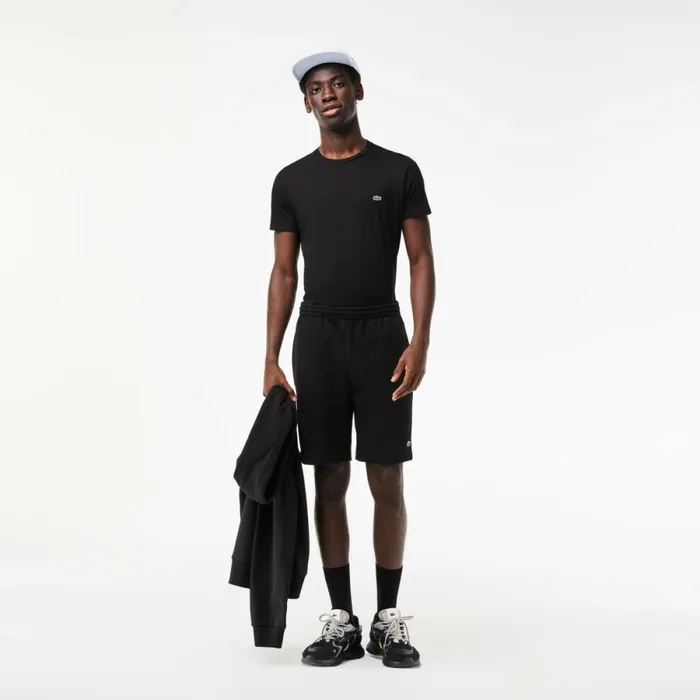 Shorts and Swim Men Lacoste Men039s Regular Fit Fleece Shorts Black 031